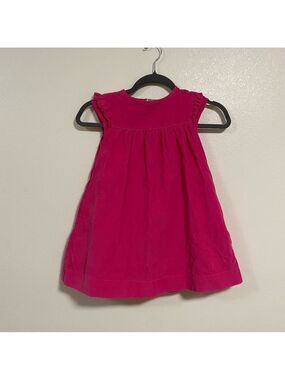Mini Boden Ruffle Cap sleeve Corduroy summer dress Pink Size 5-6Y